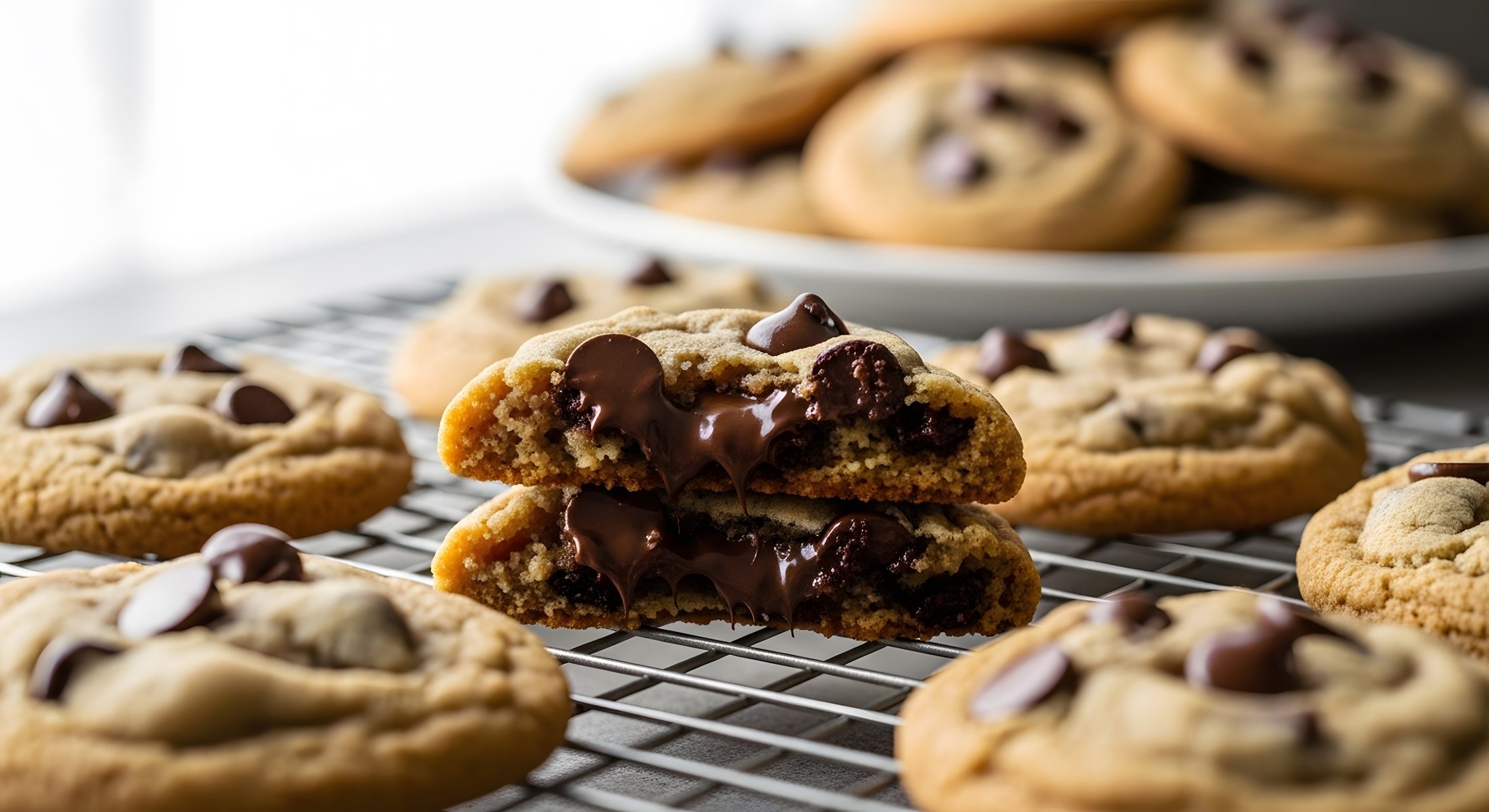 Chocoladekoekjes op een rek